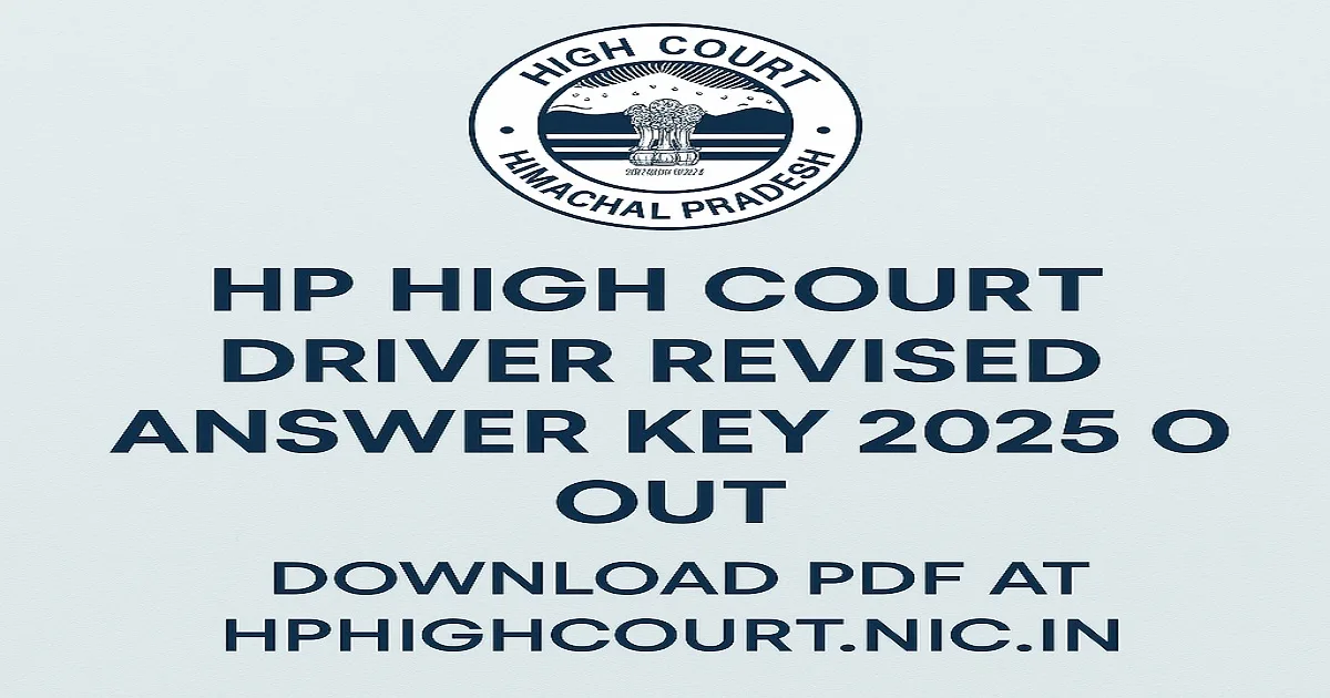 HP High Court Driver Revised Answer Key 2025 Announcement with Official Logo