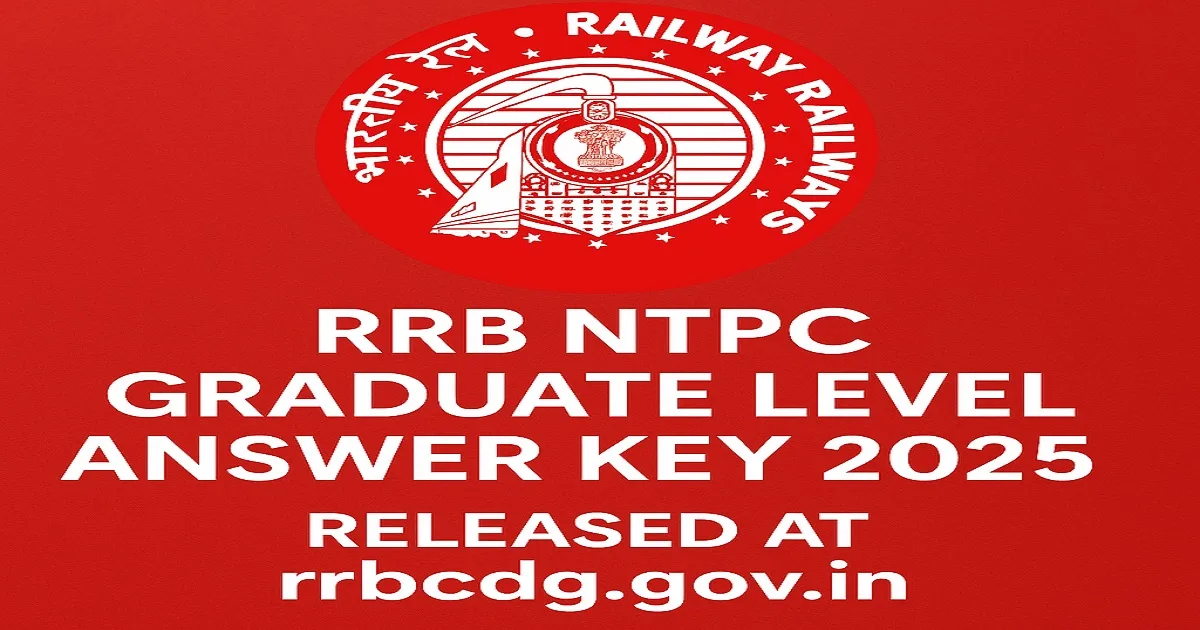 RRB NTPC Graduate Level Answer Key 2025 Released Official Notice with Railway Recruitment Board Logo.
