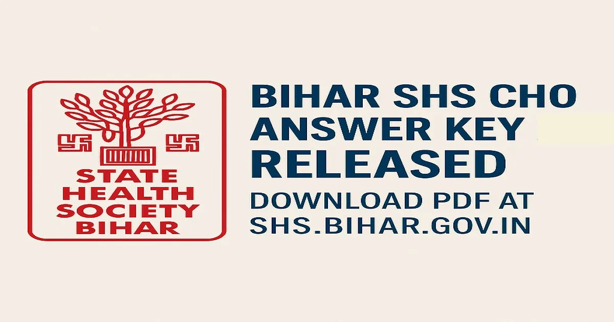 Bihar SHS CHO Answer Key 2025 Released with State Health Society Bihar Logo