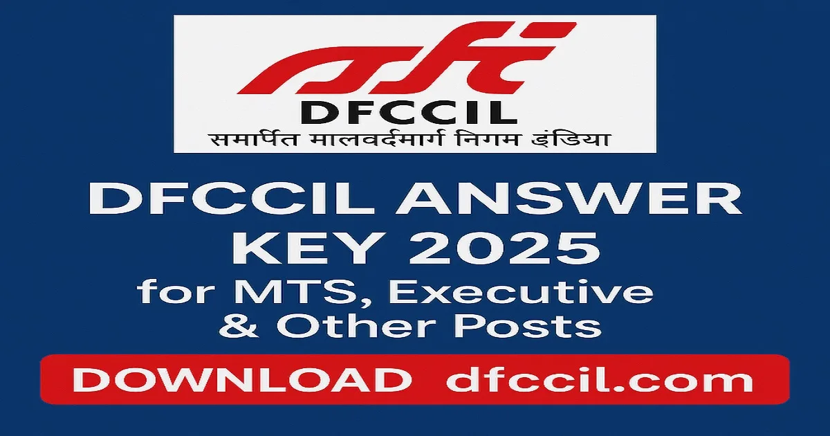 DFCCIL Answer Key 2025 download banner with official DFCCIL logo