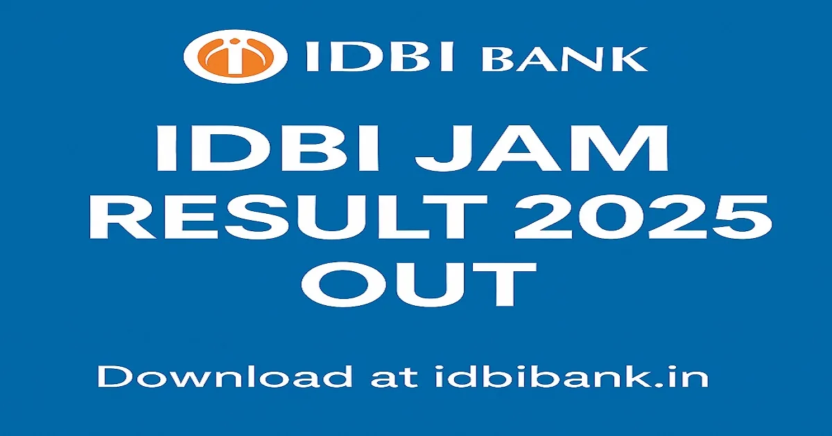 IDBI JAM Result 2025 Out – Official Announcement with IDBI Bank Logo