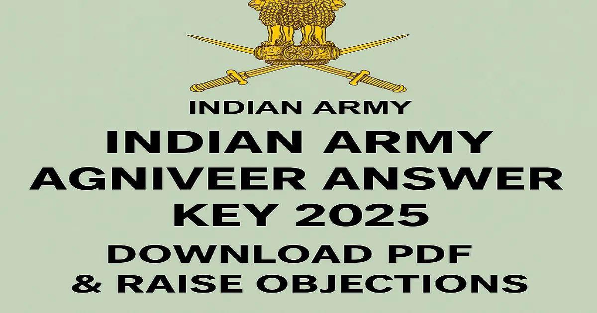 Indian Army Agniveer Answer Key 2025 PDF Download