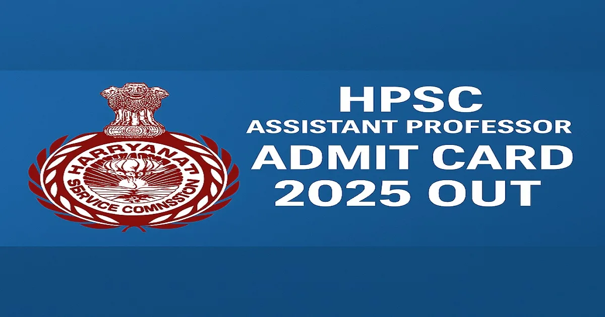 HPSC Assistant Professor Admit Card 2025 Released Official Notification Image with HPSC Logo