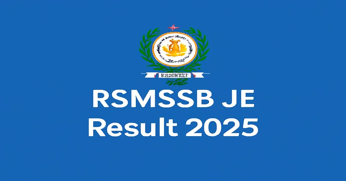 RSMSSB JE Result 2025 with logo