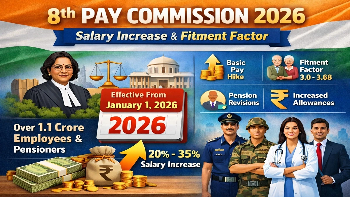 8th Pay Commission 2026 salary increase fitment factor and pension revision for central government employees