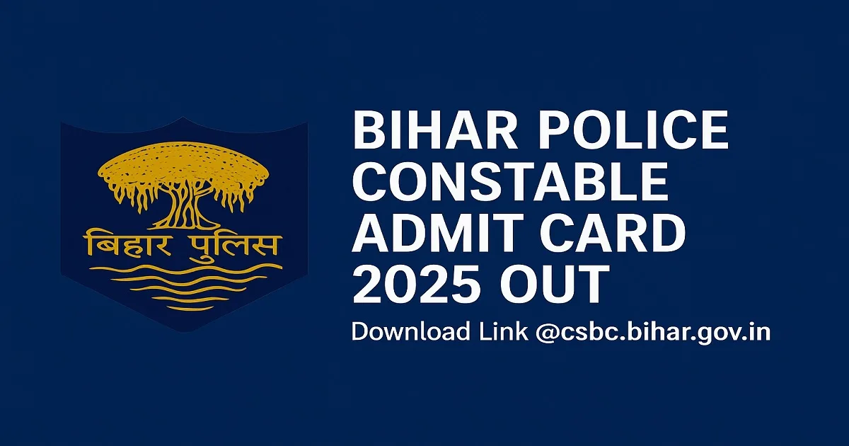 Bihar Police Constable Admit Card 2025 released with official Bihar Police logo and download link.