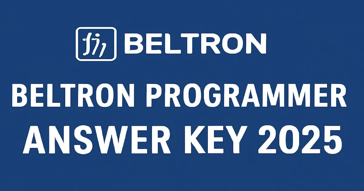 BELTRON Programmer Answer Key 2025 BELTRON Programmer Answer Key 2025 Download