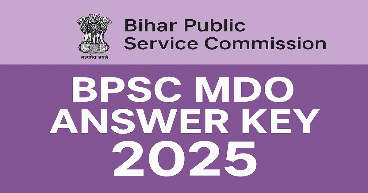 BPSC MDO Answer Key 2025 released – Bihar Public Service Commission official update with logo BPSC MDO Answer Key 2025 PDF Download – Bihar Public Service Commission
