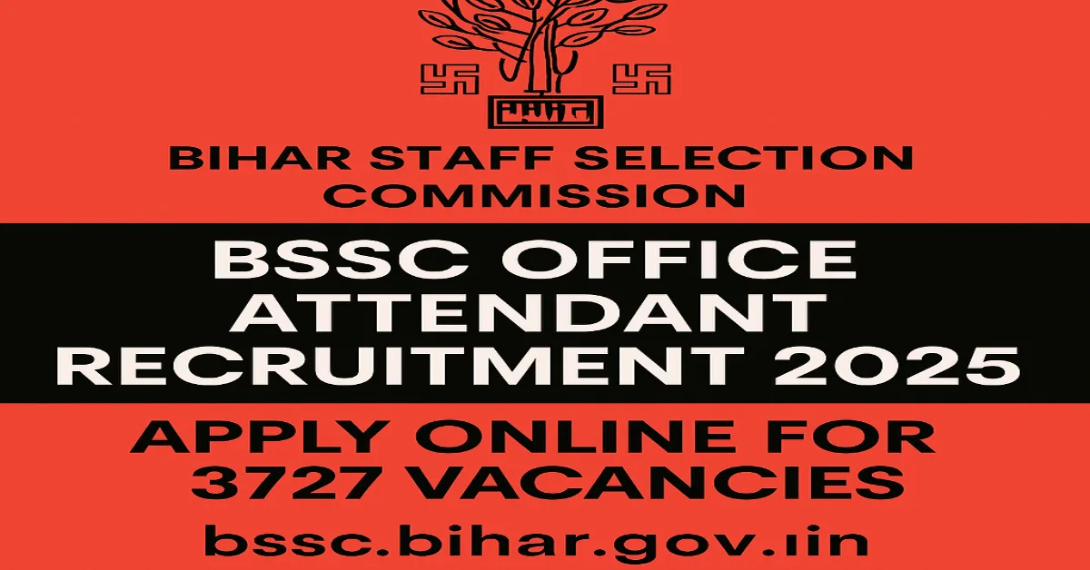BSSC Office Attendant Recruitment 2025 Apply Online for 3727 Posts