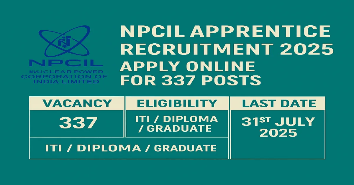 NPCIL Apprentice Recruitment 2025 – Apply Online for 337 Posts