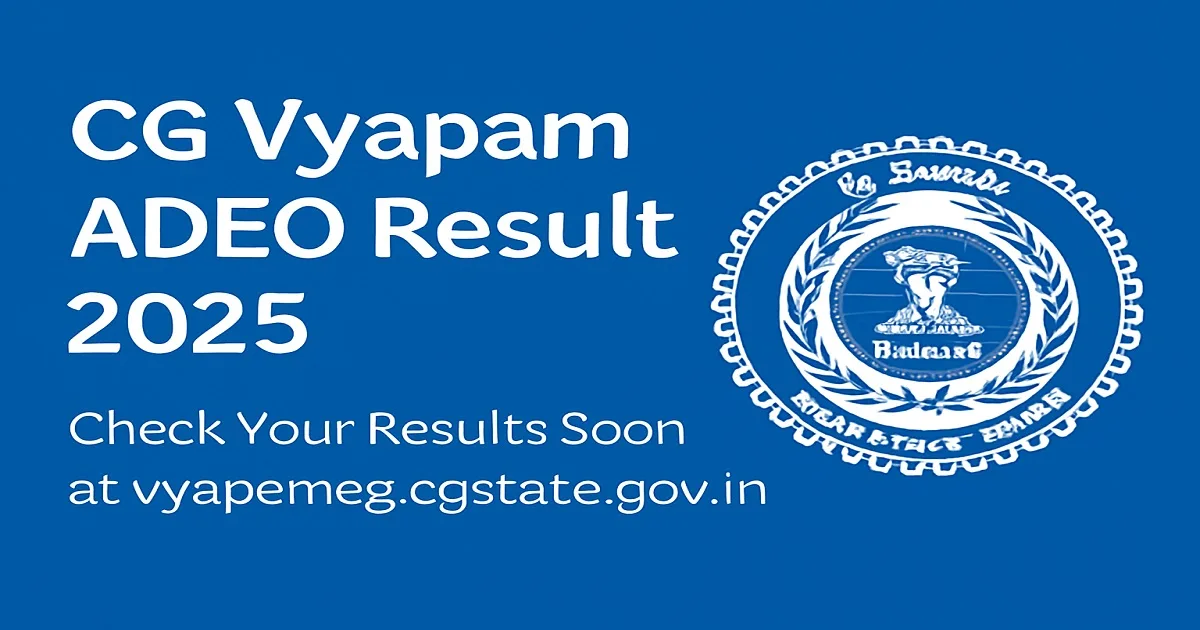 CG Vyapam ADEO Result 2025 Announcement with Logo