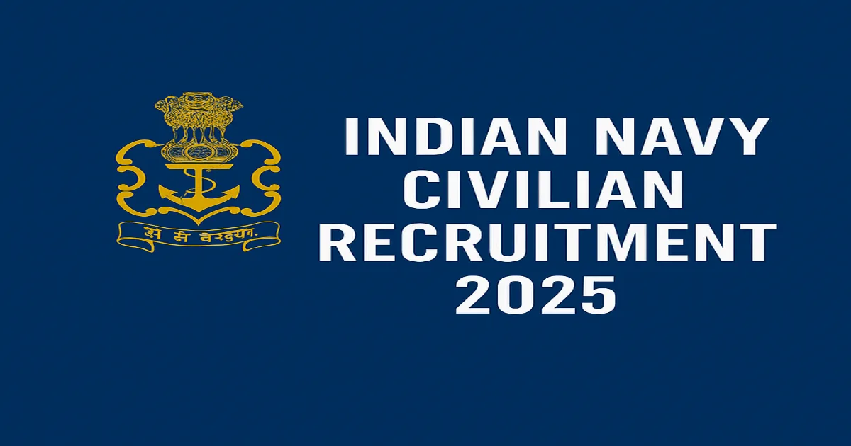 Indian Navy Civilian Recruitment 2025 banner with official logo