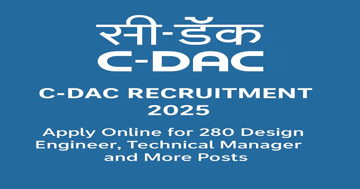 C-DAC Recruitment 2025 poster with logo and text highlighting 280 vacancies
