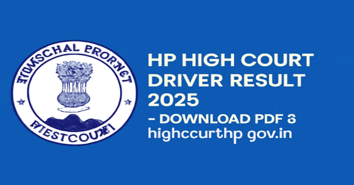 HP High Court Driver Result 2025 Announcement with Logo