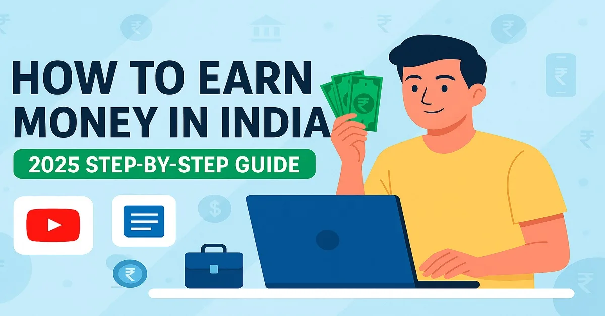 How to Earn Money in India (2025 Guide) – बिना इन्वेस्टमेंट से लेकर ऑनलाइन बिज़नेस तक पूरी जानकारी