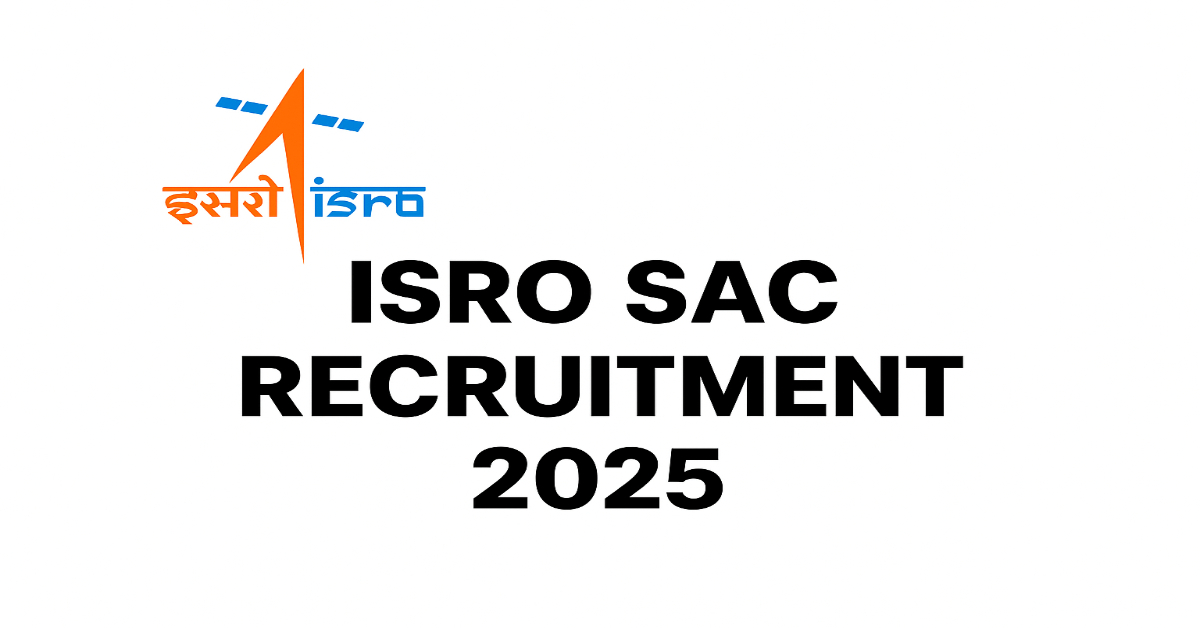 ISRO SAC Recruitment 2025 – Apply Online for 13 Project Associate & Scientist Posts ISRO SAC Recruitment 2025 Notification Apply Online for Project Associate and Project Scientist Posts