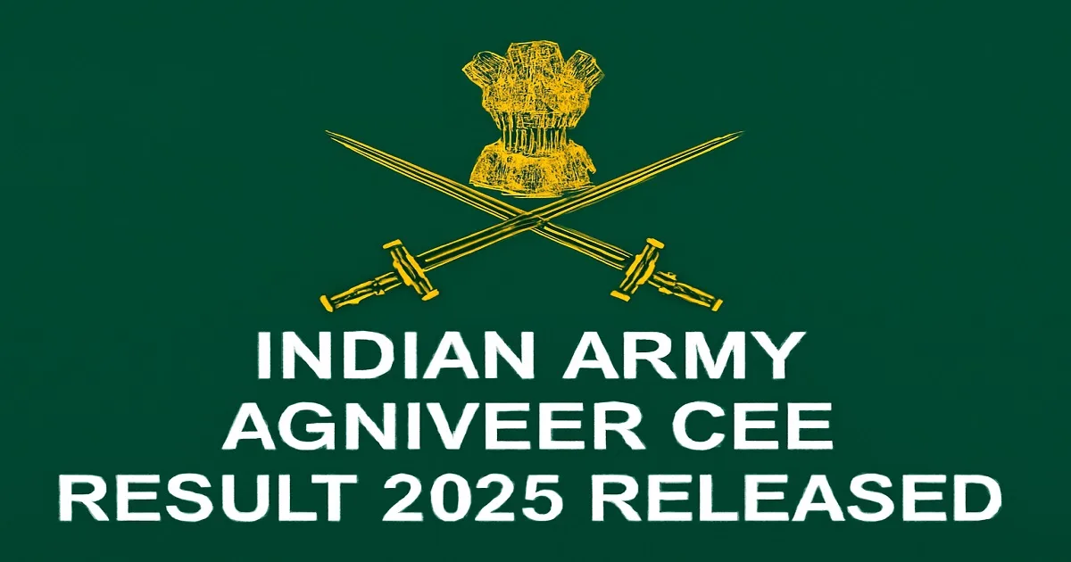 Indian Army Agniveer CEE Result 2025 Released with Indian Army Logo