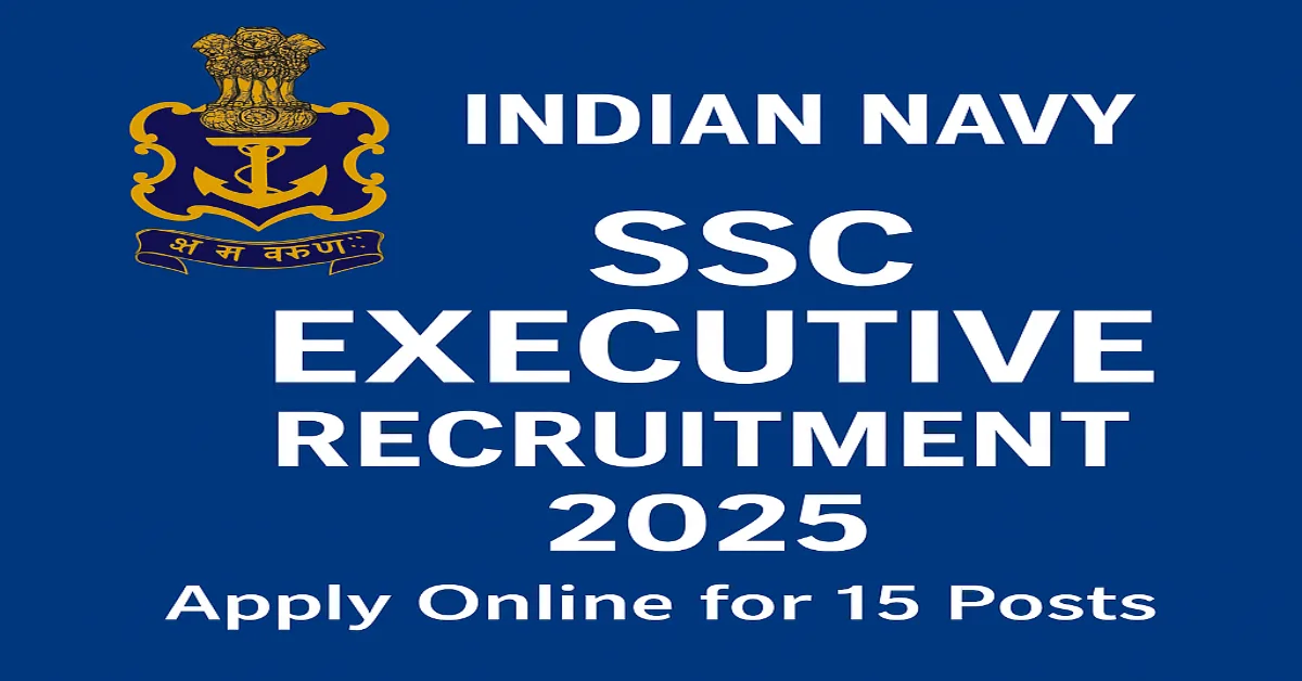 Indian Navy SSC Executive Recruitment 2025 banner with official logo