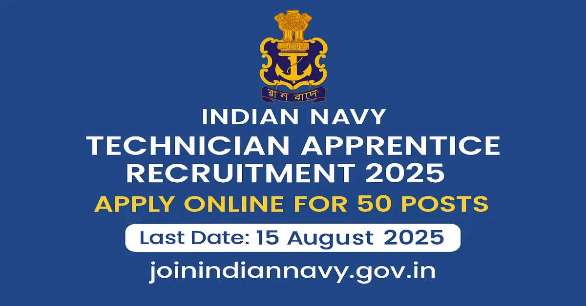 Indian Navy Technician Apprentice Recruitment 2025 Notification Banner