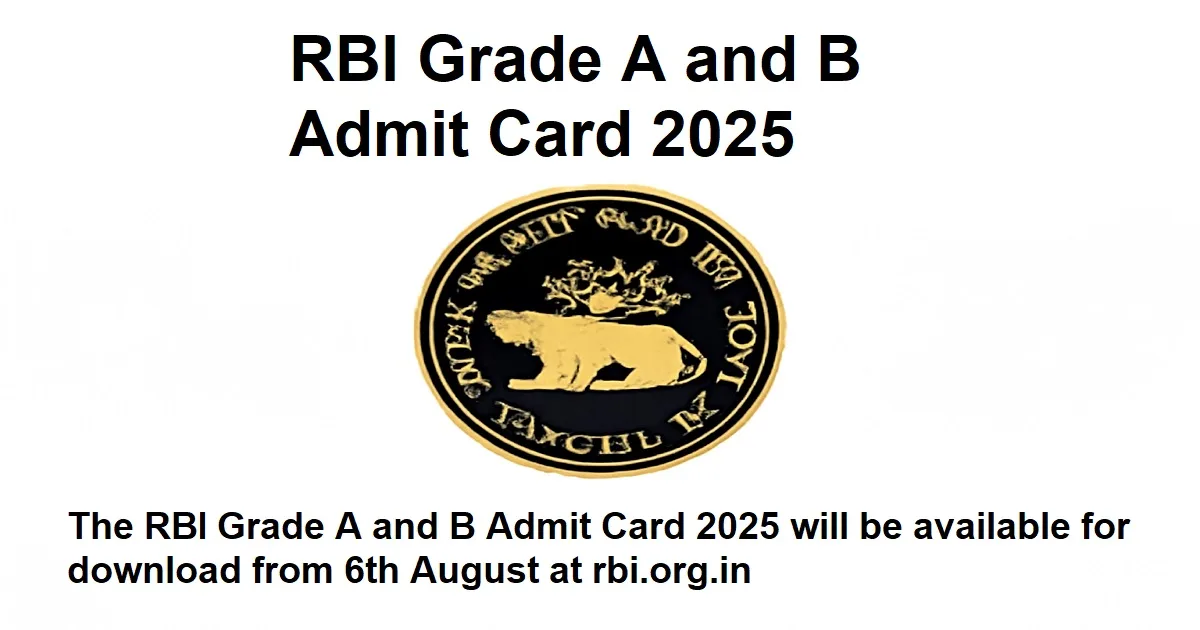 RBI Grade A and B Admit Card 2025 Release Announcement with Logo