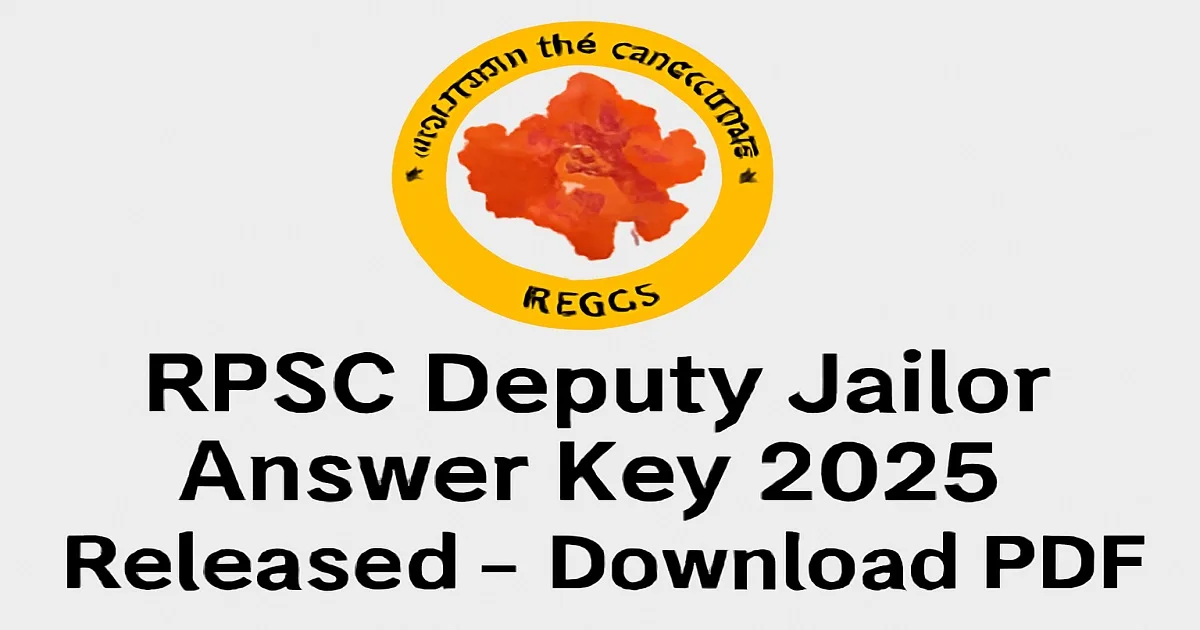 RPSC Deputy Jailor Answer Key 2025 Released – Official Announcement with RPSC Logo