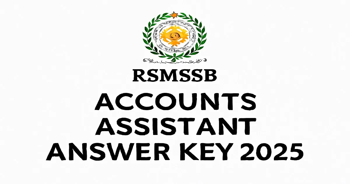 RSMSSB Accounts Assistant Answer Key 2025 Download