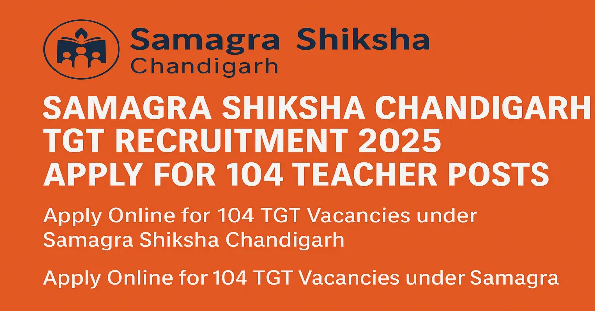 Samagra Shiksha Chandigarh TGT Recruitment 2025 Notification Banner