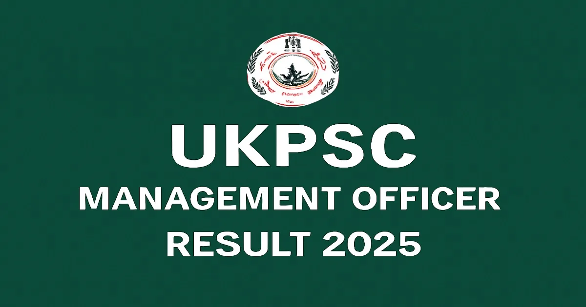 UKPSC Management Officer Result 2025 Announcement with Logo