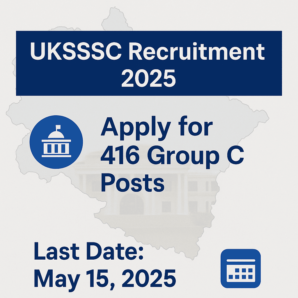 UKSSSC Group C Recruitment 2025 – Apply Online for 416 Posts Before May 15
