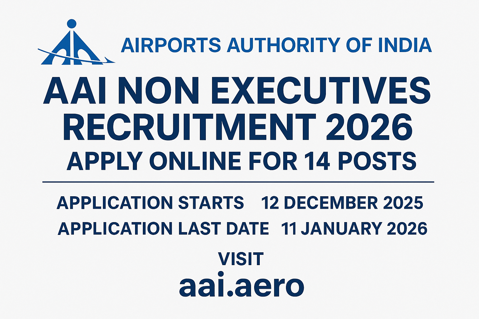 AAI Non Executives Recruitment 2026 – Apply Online for 14 Posts