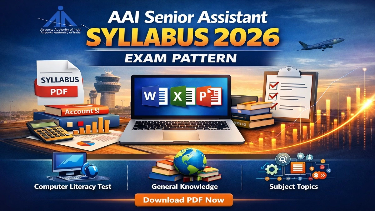AAI Senior Assistant Syllabus 2026 PDF download with exam pattern and computer literacy test