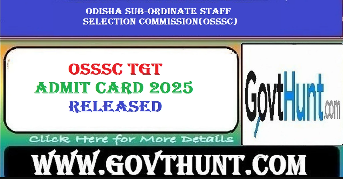 Candidate downloading OSSSC TGT Admit Card 2025 from official website osssc.gov.in