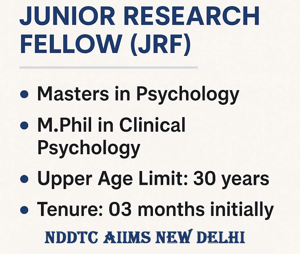 AIIMS Delhi JRF Recruitment 2025 – Junior Research Fellow Eligibility and Details