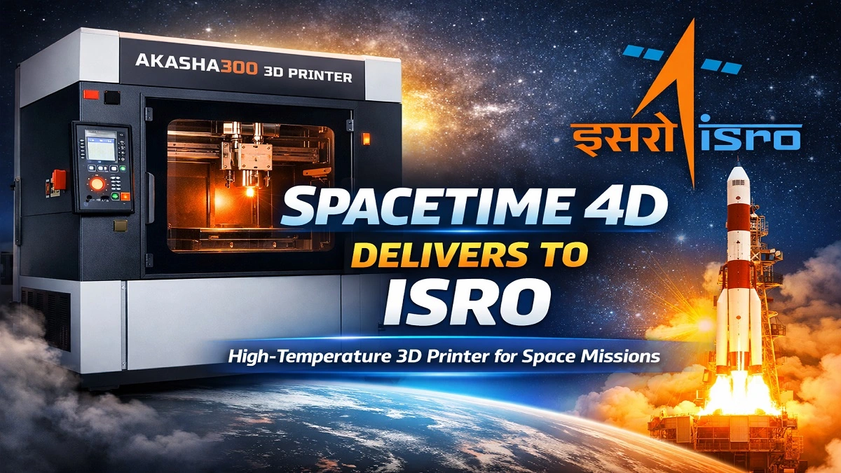 Akasha300 3D Printer delivered to ISRO by Spacetime 4D high temperature aerospace 3D printing machine