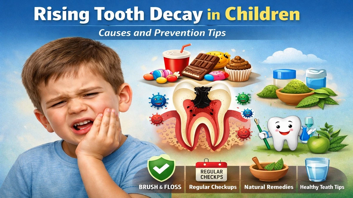 Child with toothache holding cheek, dental decay problem concept, kids oral health care