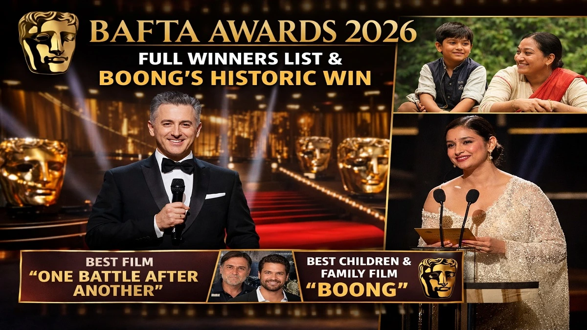 BAFTA Awards 2026 ceremony at Royal Festival Hall London featuring Boong historic win and full winners list announcement