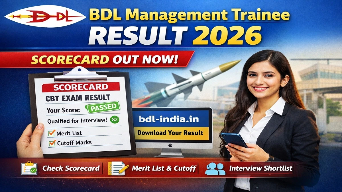 BDL Management Trainee Result 2026 released – download CBT scorecard from bdl-india.in