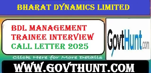 BDL Management Trainee Interview Call Letter 2025 download link active on official website