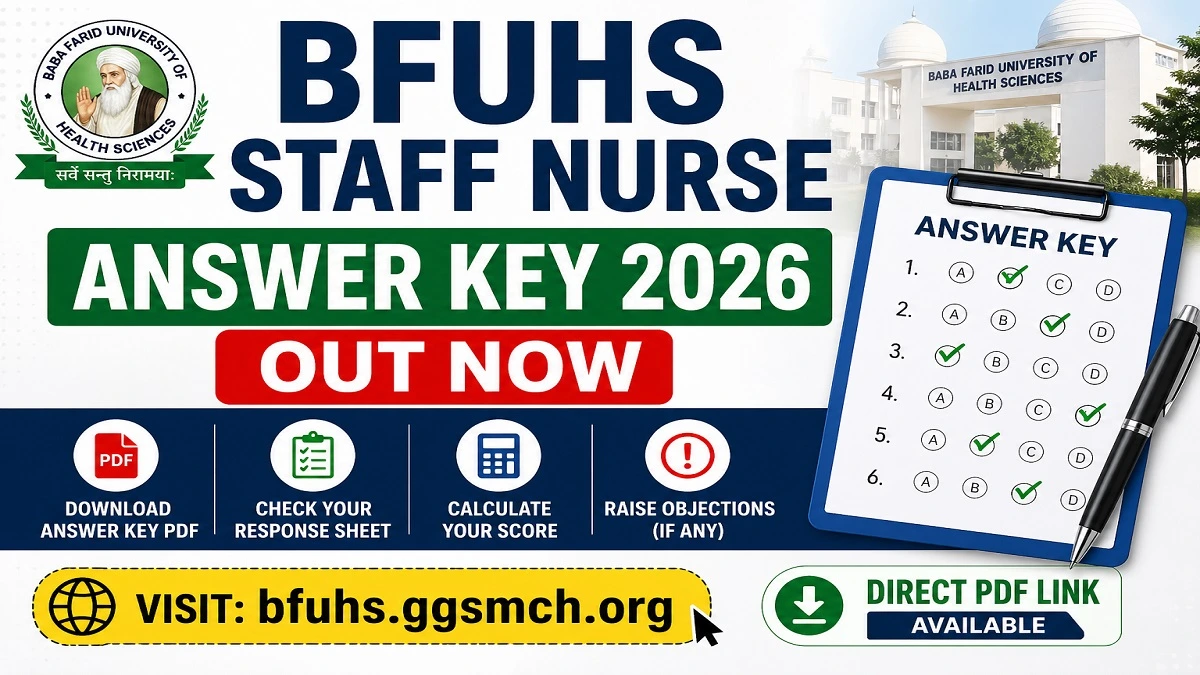 BFUHS Staff Nurse Answer Key 2026 download PDF and response sheet official website