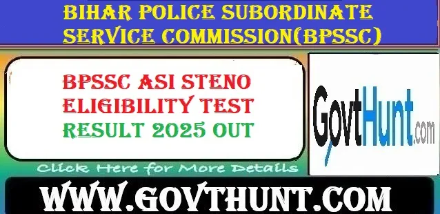 BPSSC ASI Steno Eligibility Test Result 2025 PDF Download