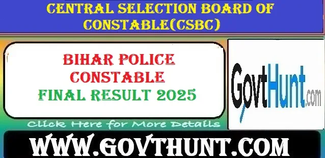 Bihar Police Constable Final Result 2025 PDF Download Link
