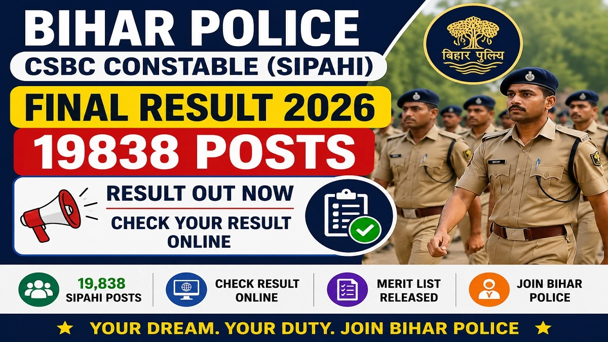 Bihar Police CSBC Constable Final Result 2026 Released