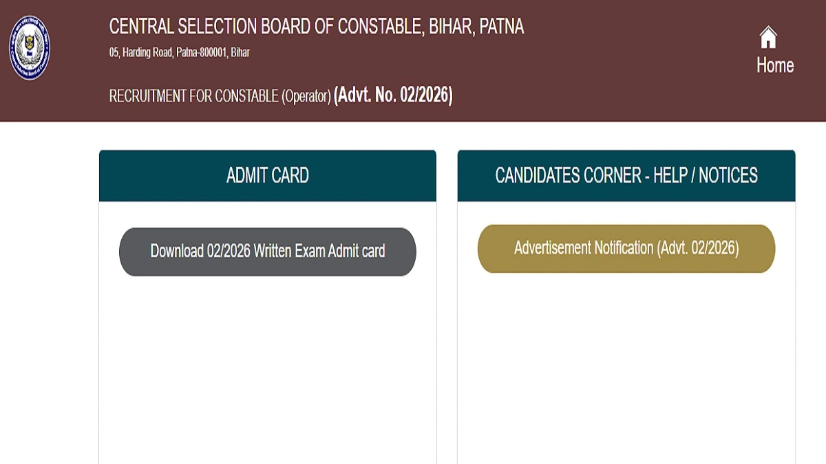 Bihar Police CSBC Constable Operator Admit Card 2026 Download Link and Exam Date