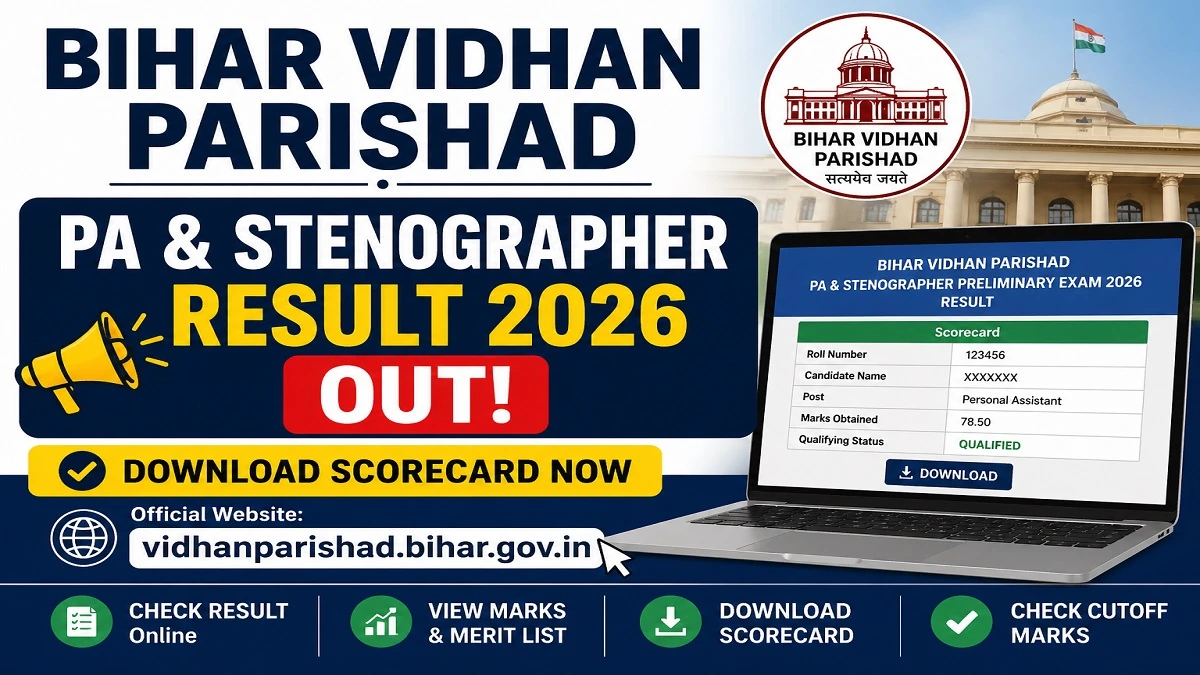 Bihar Vidhan Parishad PA and Stenographer Result 2026 Scorecard Download