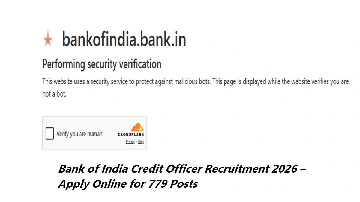 Bank of India Credit Officer Recruitment 2026 notification for 779 vacancies apply online