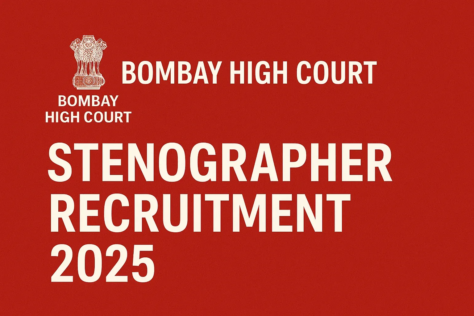 Bombay High Court Stenographer Recruitment 2025 - Apply Online for 12 Posts