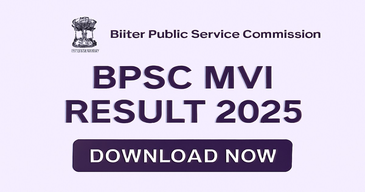 BPSC MVI Result 2025 Official Release - Check Your Score Online