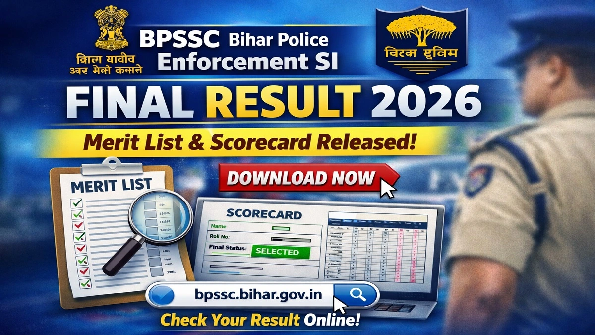 BPSSC Bihar Police Enforcement SI Final Result 2026 Merit List Download