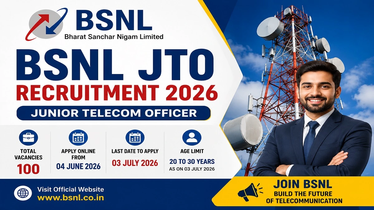 BSNL JTO Recruitment 2026 Notification for 100 Posts