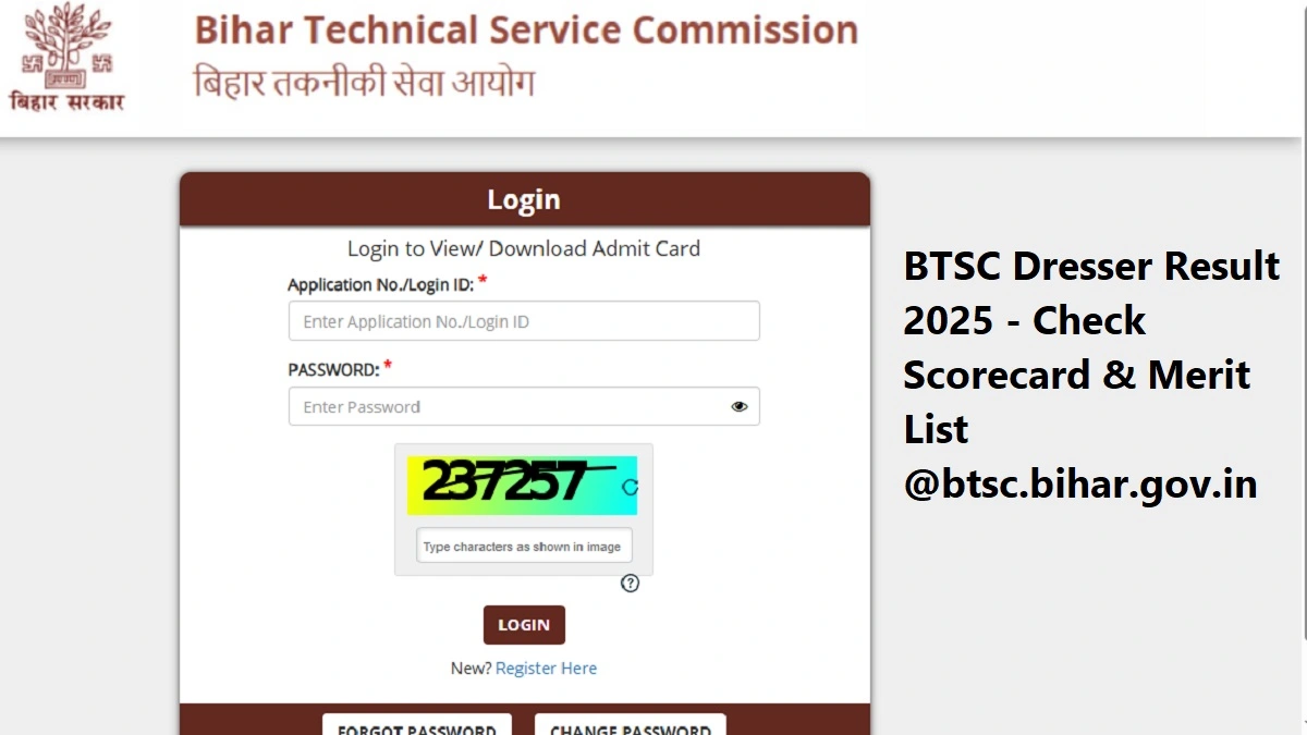 BTSC Dresser Result 2025 - Scorecard & Merit List